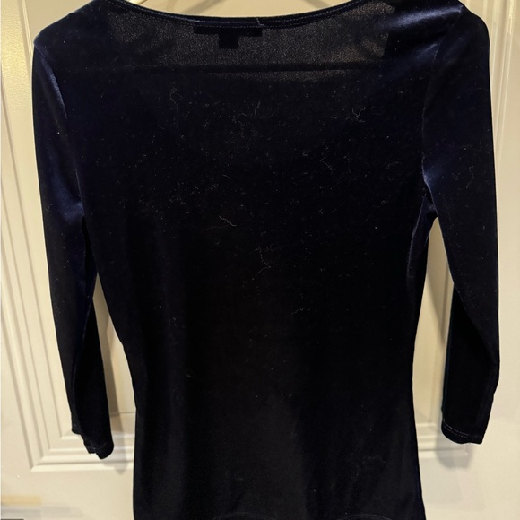 Boston Proper 3/4 Sleeve Blue Velvet Top Size XS - Picture 3 of 4